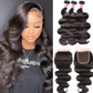 10A Body Wave Virgin Hair 4x4 Closure 3 Bundles