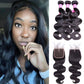 10A Body Wave Virgin Hair 4x4 Closure 3 Bundles